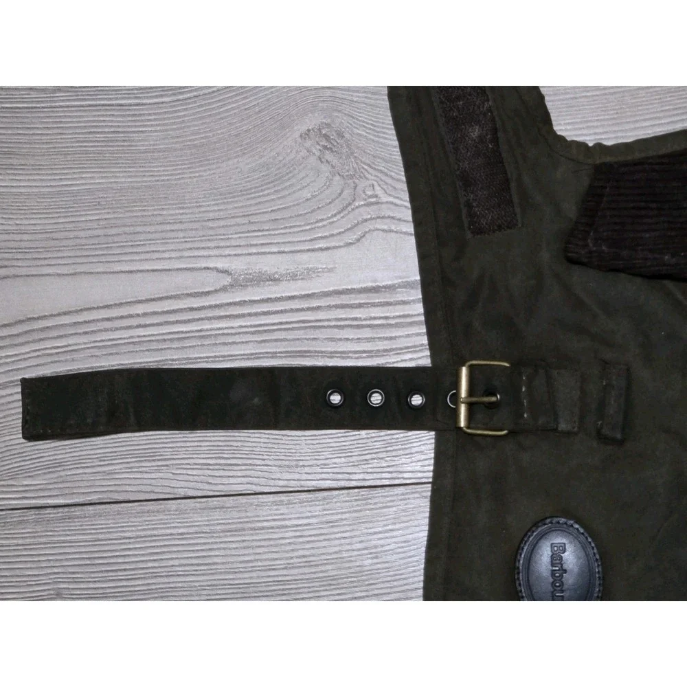 Barbour Olive Green Dog Coat Vest with Buckle
